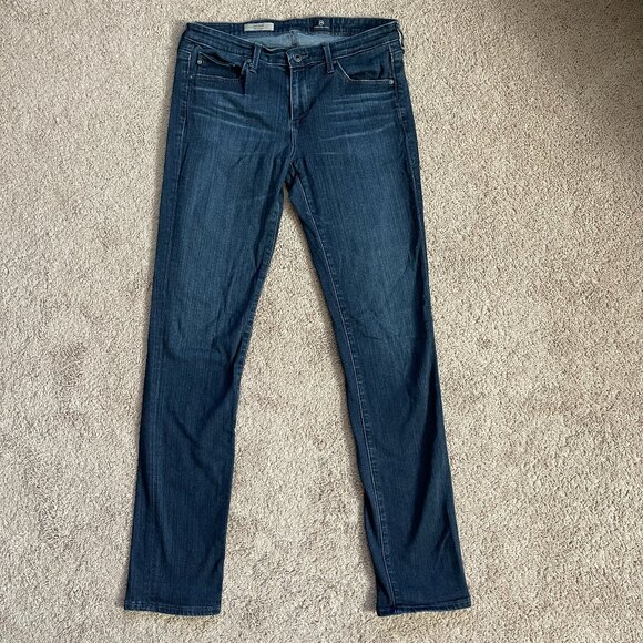 Ag Adriano Goldschmied Denim - AG Adriano Goldschmied Jeans Womens 28R The Stevie Slim Straight Dark Wash Blue